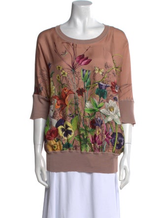 Gucci Wool Floral Print T-Shirt