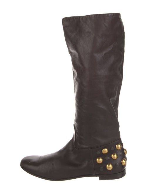 Gucci Babouska Accents Leather Riding Boots
