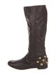 Gucci Babouska Accents Leather Riding Boots
