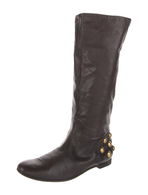 Gucci Babouska Accents Leather Riding Boots