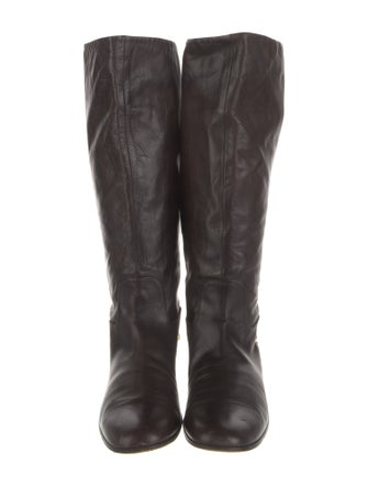 Gucci Babouska Accents Leather Riding Boots