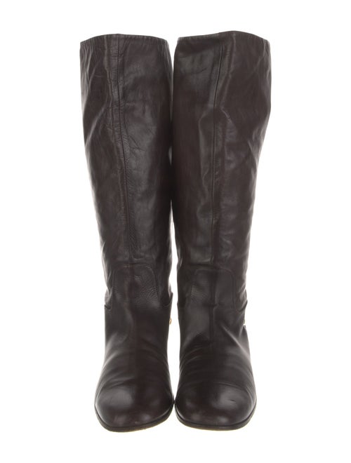 Gucci Babouska Accents Leather Riding Boots