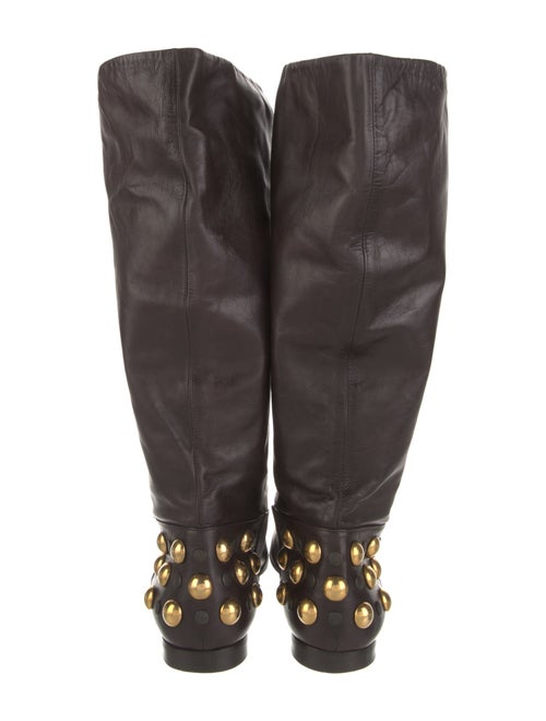 Gucci Babouska Accents Leather Riding Boots