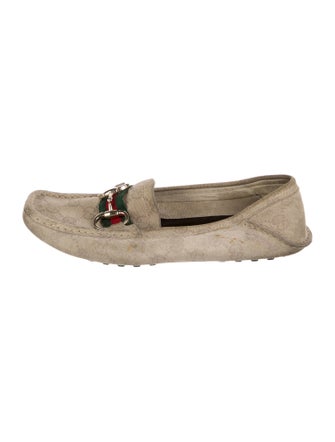 Gucci Web Accent Suede Loafers
