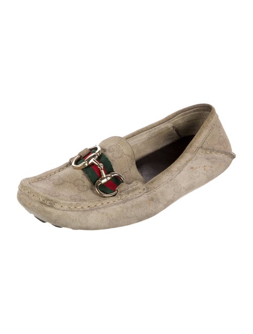 Gucci Web Accent Suede Loafers