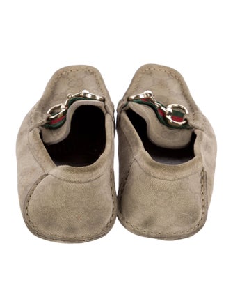 Gucci Web Accent Suede Loafers
