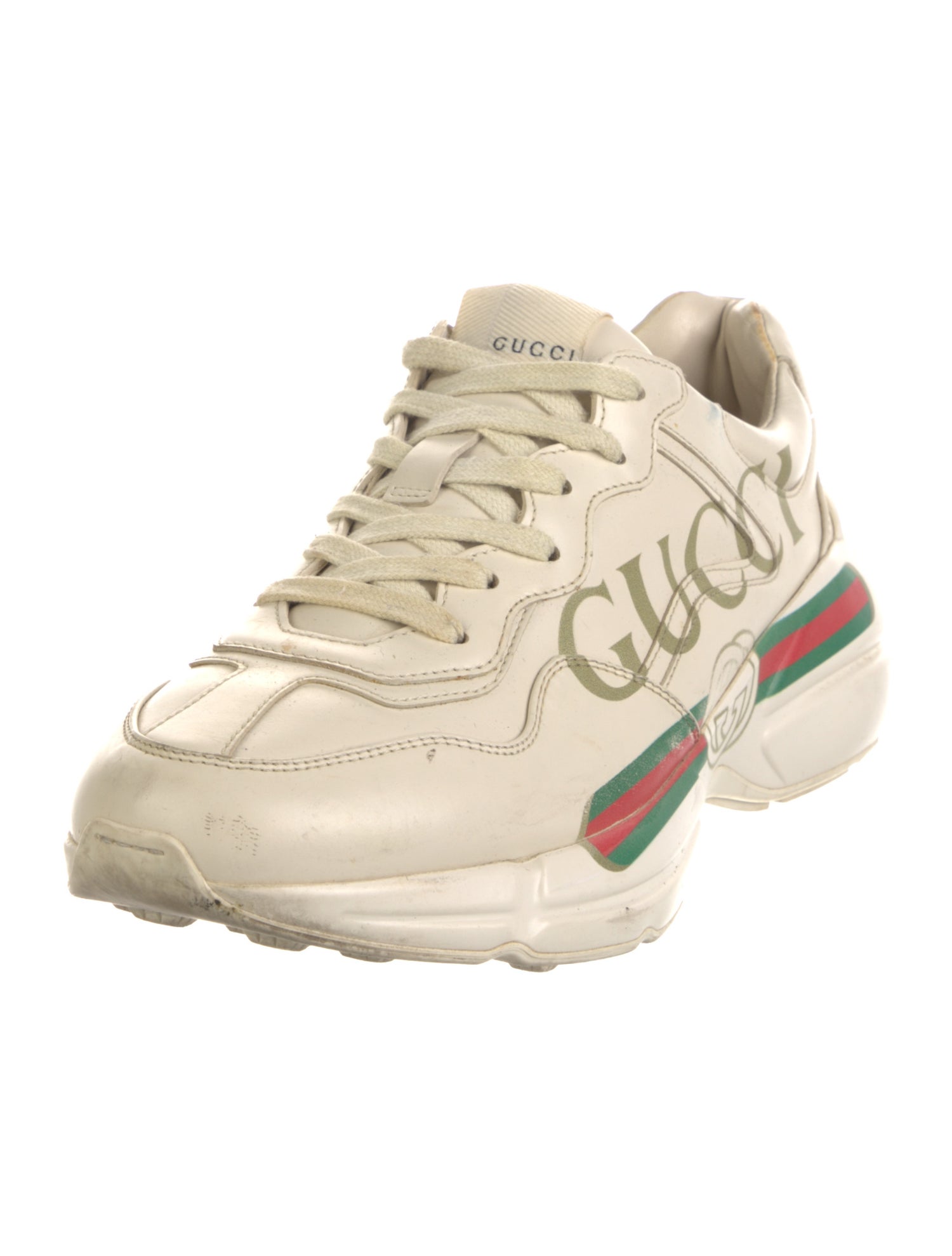 Gucci Web Accent Leather Sneakers