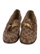 Gucci Horsebit Accent Canvas Loafers