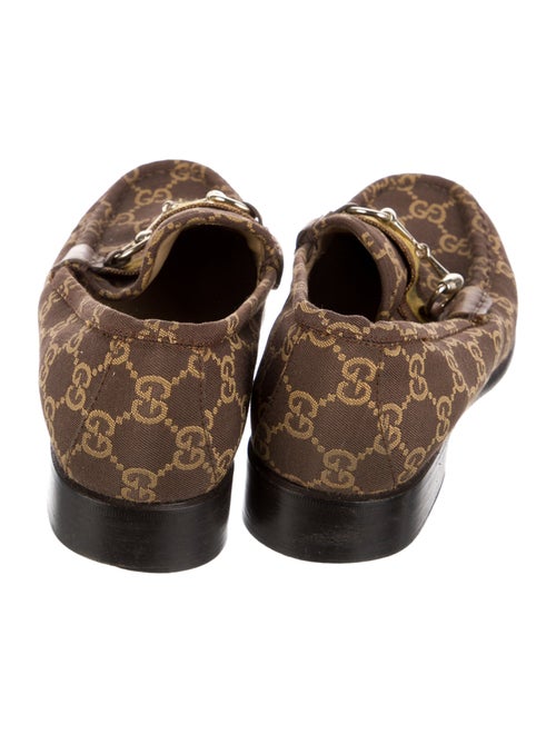 Gucci Horsebit Accent Canvas Loafers