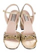 Gucci Horsebit Accent Glitter Sandals