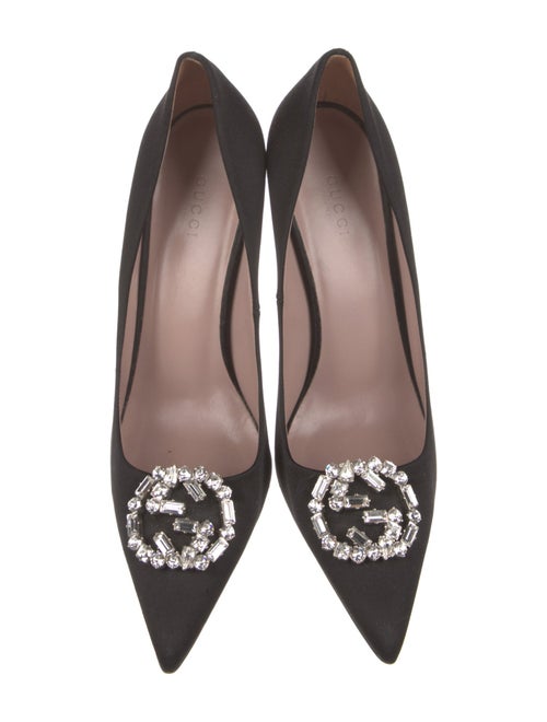 Gucci Satin Crystal Embellishments Pumps