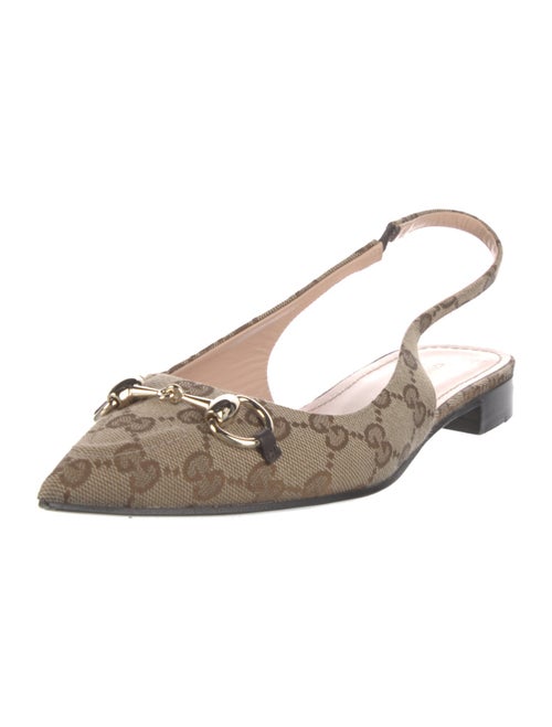 Gucci GG Canvas Canvas Slingback Flats