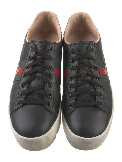 Gucci Web Accent Leather Sneakers