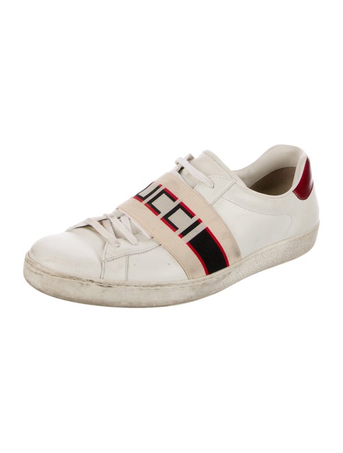 Gucci Web Accent Leather Sneakers