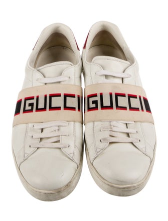 Gucci Web Accent Leather Sneakers