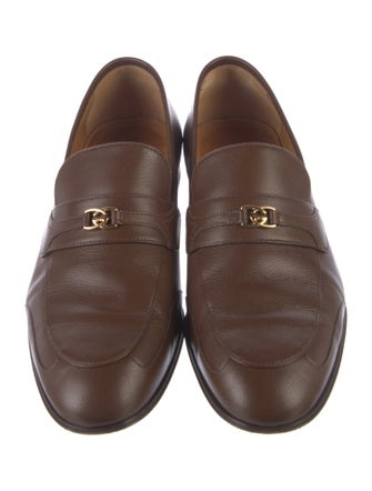 Gucci Interlocking G Logo Leather Dress Loafers