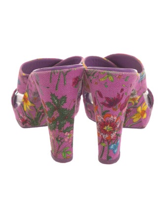 Gucci Flora Print Canvas Slides