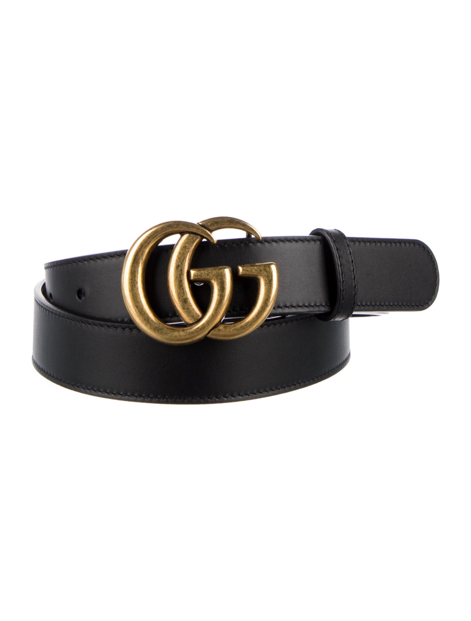 Gucci Double G Logo Leather Belt