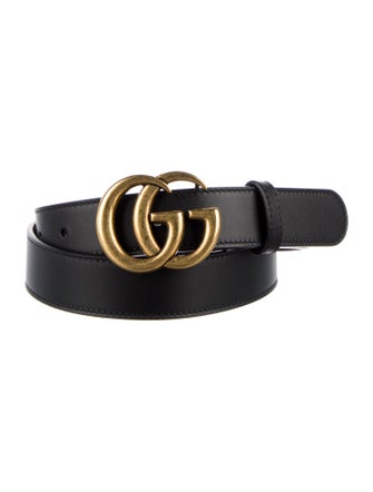 Gucci Double G Logo Leather Belt