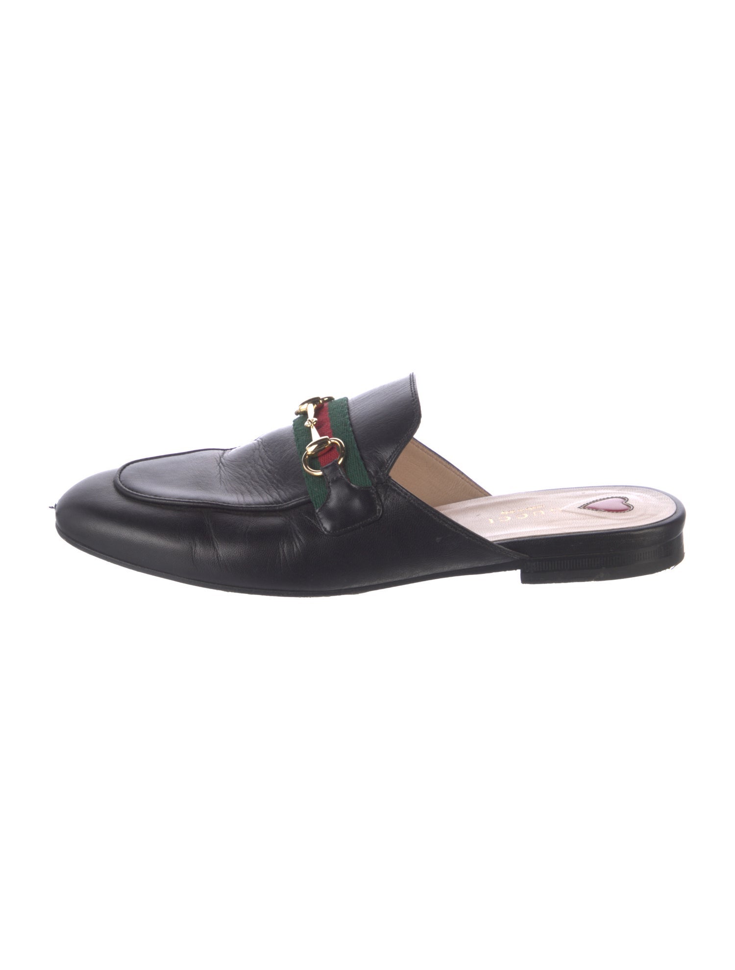 Gucci Web Accent Leather Mules