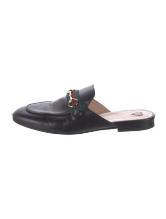 Gucci Web Accent Leather Mules