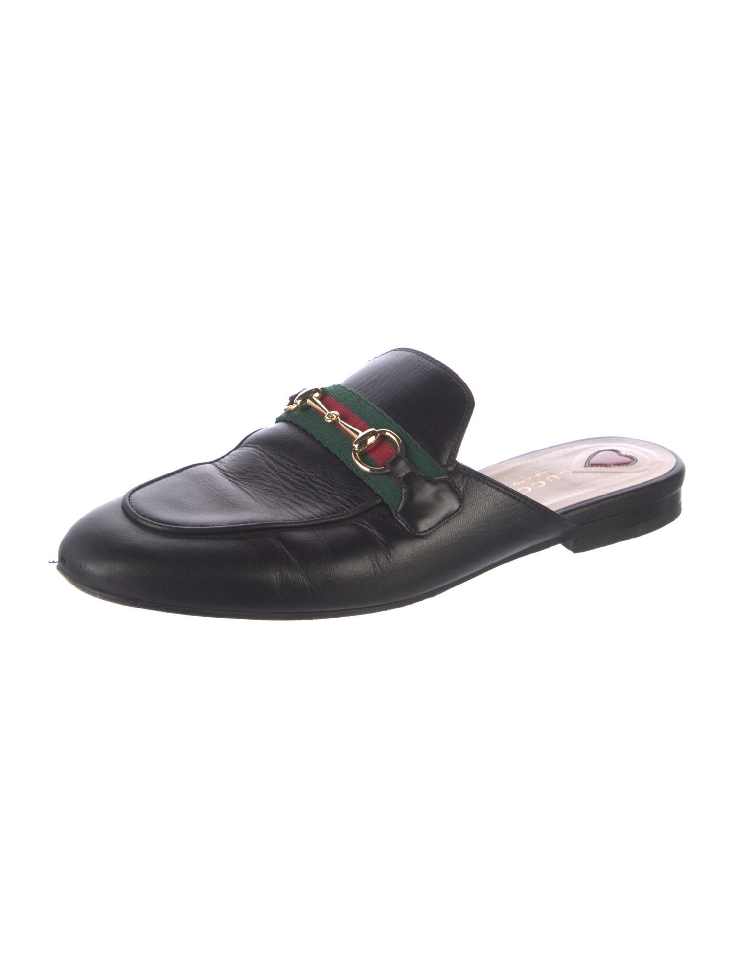 Gucci Web Accent Leather Mules