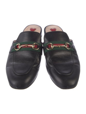 Gucci Web Accent Leather Mules