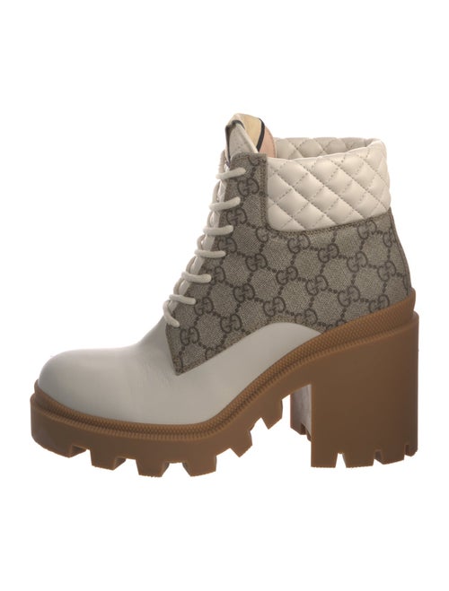 Gucci GG Supreme Leather Combat Boots