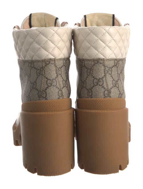 Gucci GG Supreme Leather Combat Boots