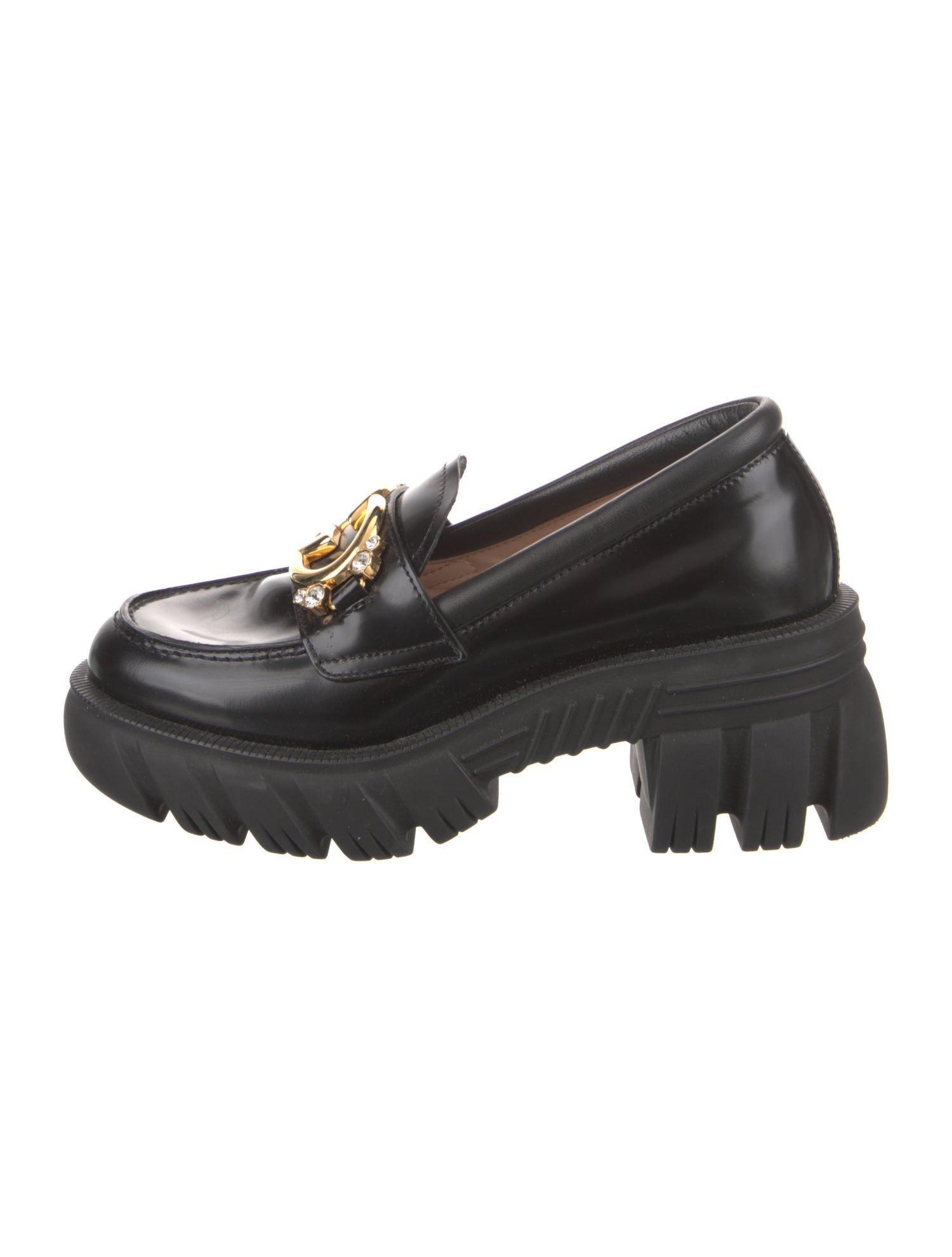 Gucci Double G Logo Patent Leather Pumps