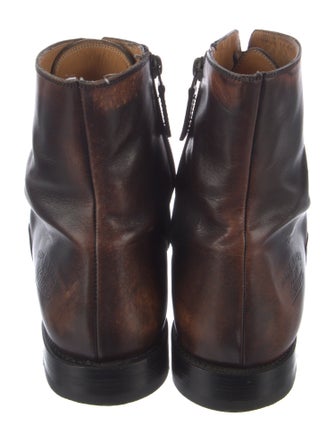 Gucci Leather Lace-Up Boots