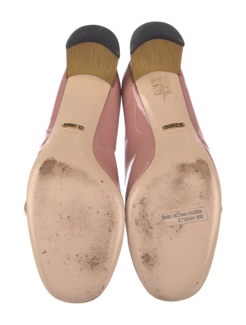 Gucci Faux Pearl Accents Patent Leather Pumps