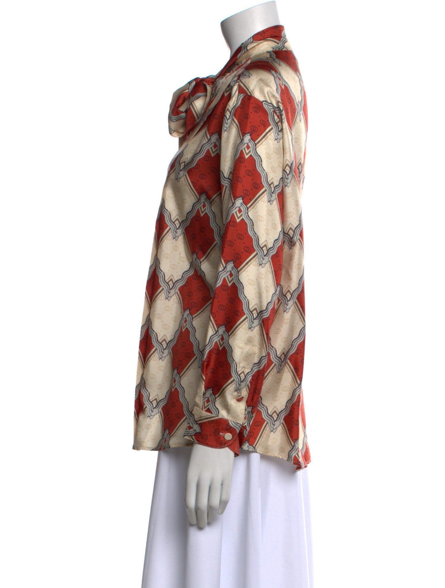 Gucci 2018 Silk Button-Up Top