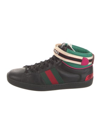 Gucci Web Accent Leather Sneakers