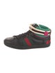 Gucci Web Accent Leather Sneakers