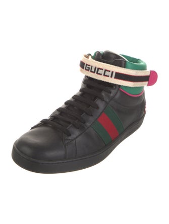 Gucci Web Accent Leather Sneakers