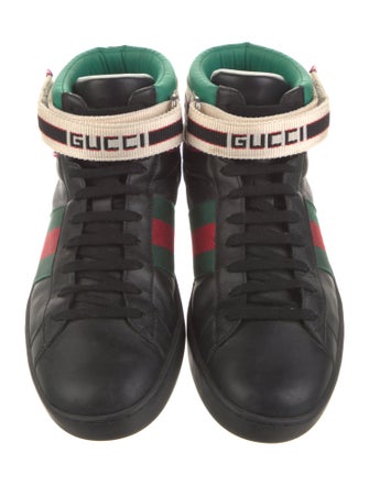 Gucci Web Accent Leather Sneakers