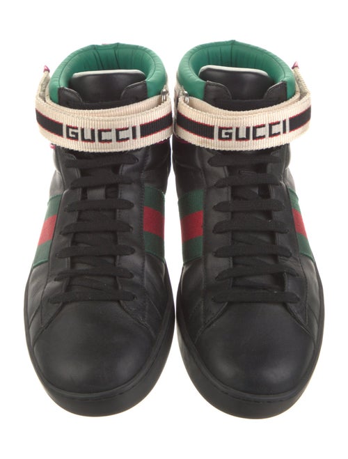 Gucci Web Accent Leather Sneakers