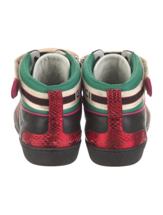 Gucci Web Accent Leather Sneakers