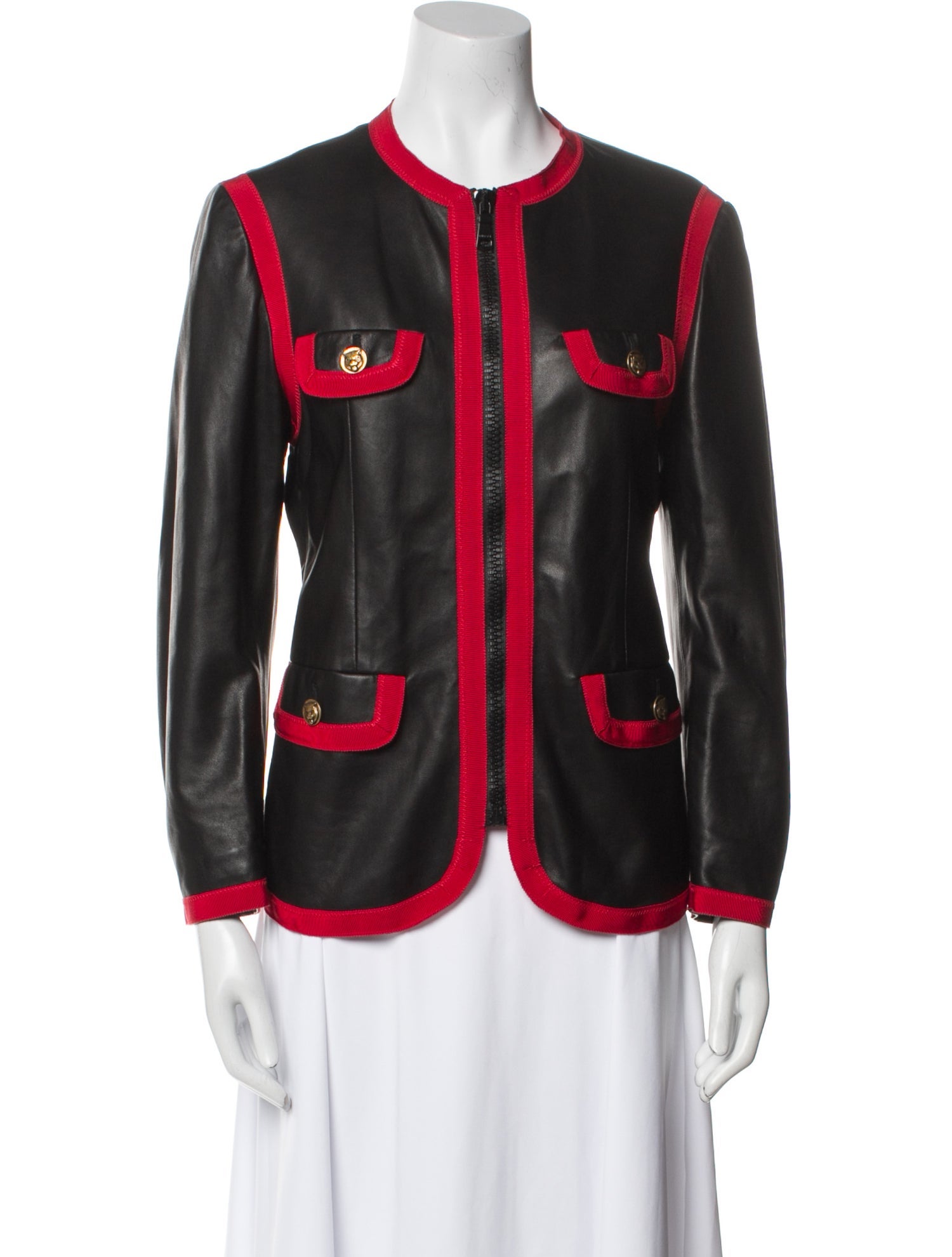 Gucci Leather Printed Evening Jacket