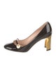 Gucci Faux Pearl Accents Patent Leather Pumps