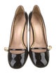 Gucci Faux Pearl Accents Patent Leather Pumps