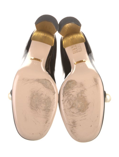 Gucci Faux Pearl Accents Patent Leather Pumps