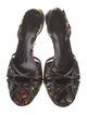 Gucci Flora Print Satin Slingback Sandals