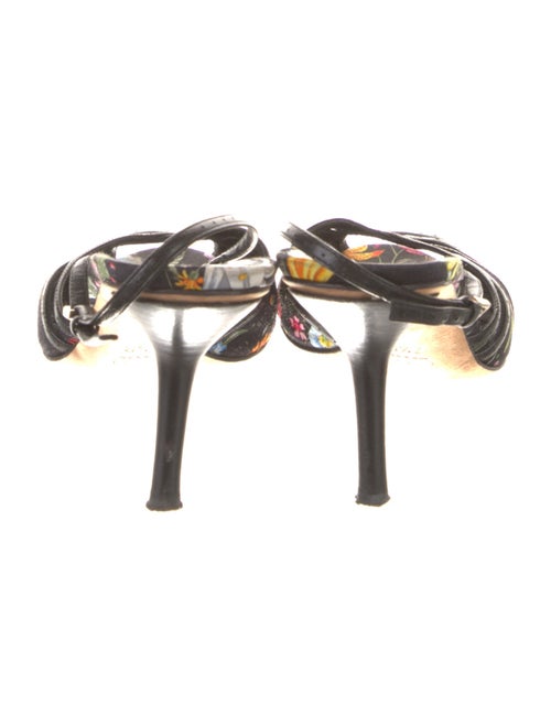 Gucci Flora Print Satin Slingback Sandals