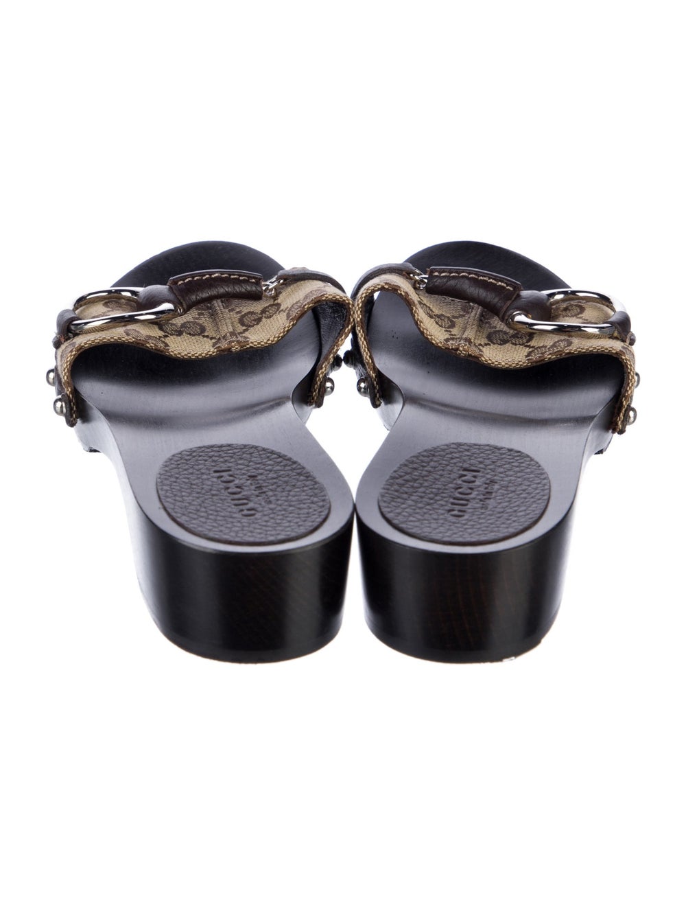 Gucci Canvas Slides Brown GG Canvas & Hasler Hors… - image 4