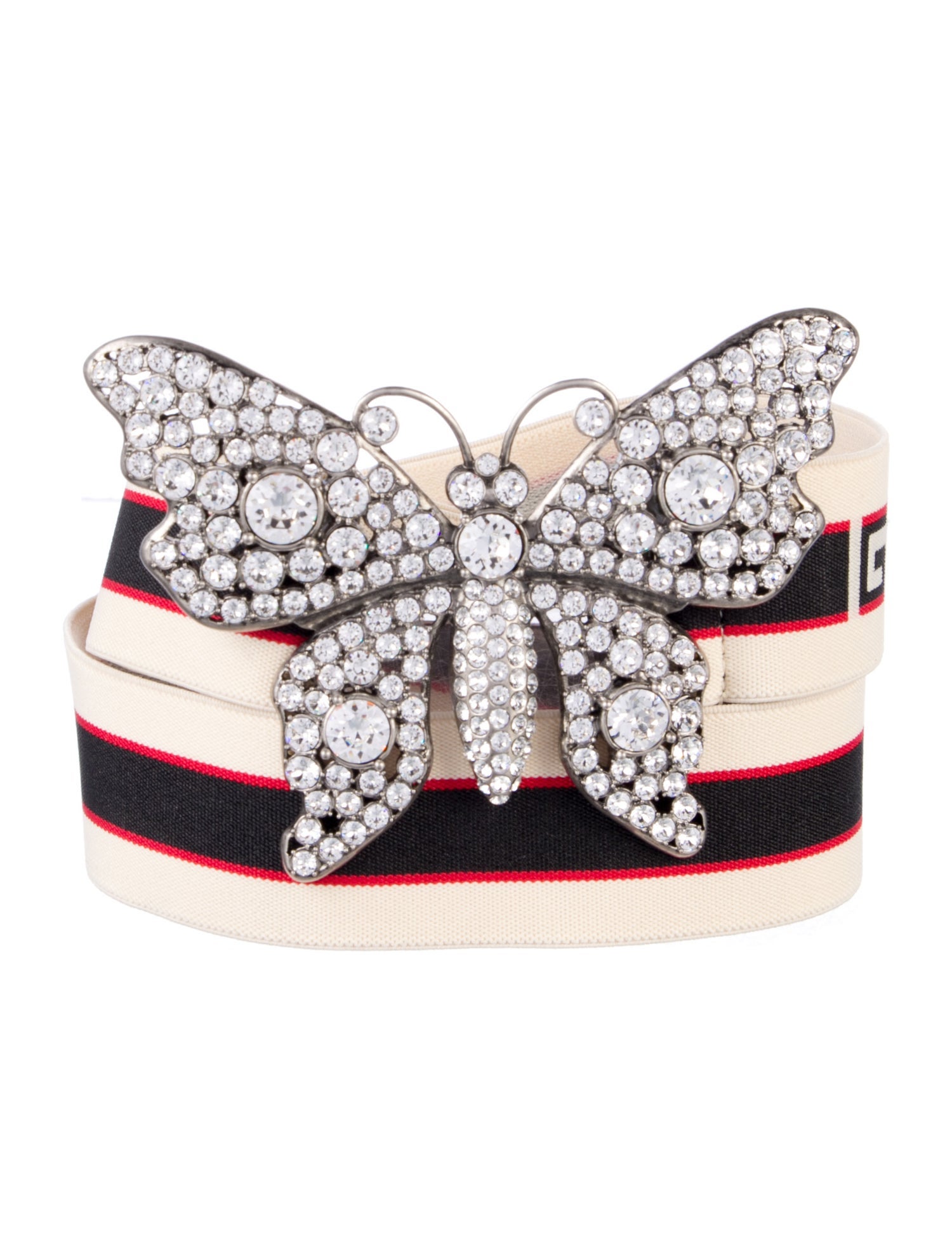Gucci Sylvie Web Accent Crystal Embellishments Waist Belt