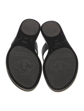 Gucci Double G Logo Leather Slides