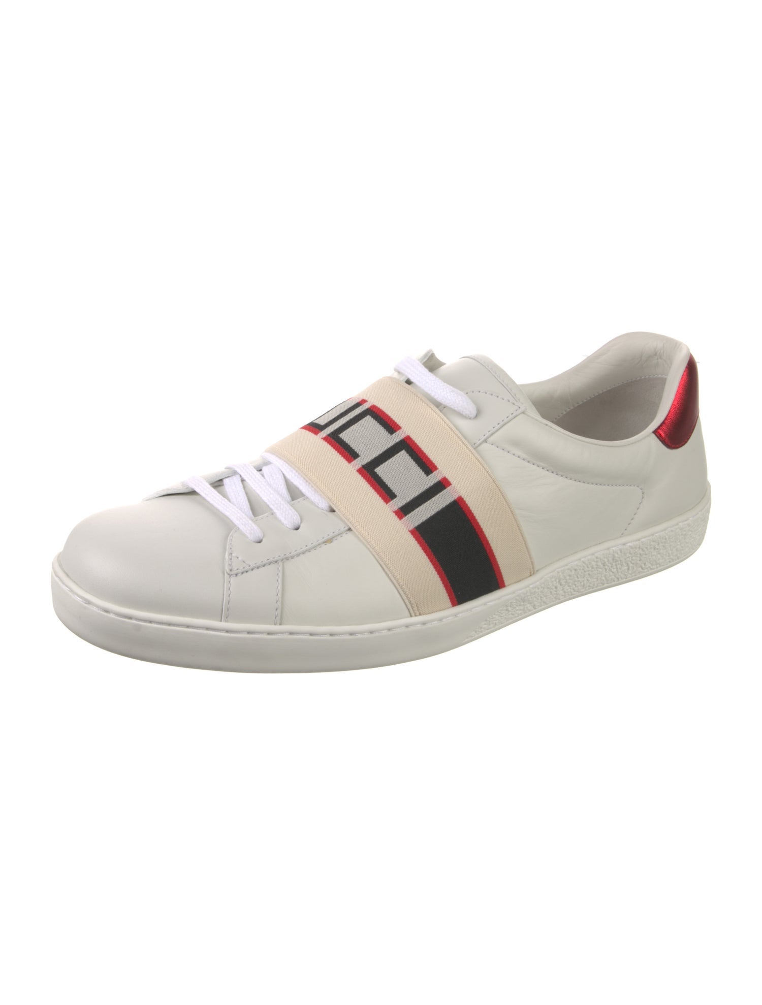 Gucci Leather Graphic Print Sneakers