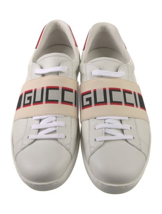 Gucci Leather Graphic Print Sneakers